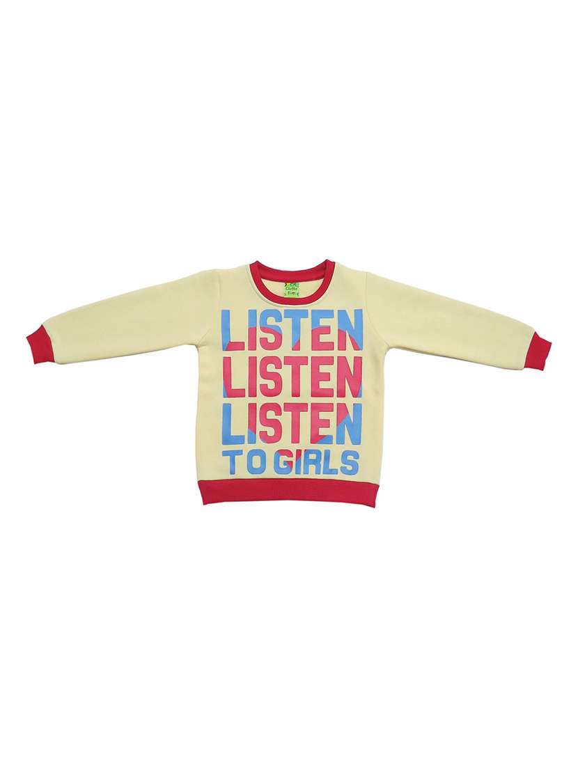 boys round neck printed sweatshirt