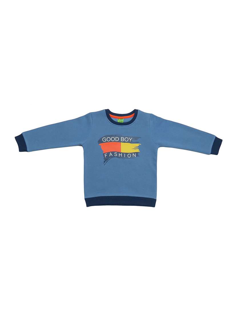 boys round neck printed sweatshirt