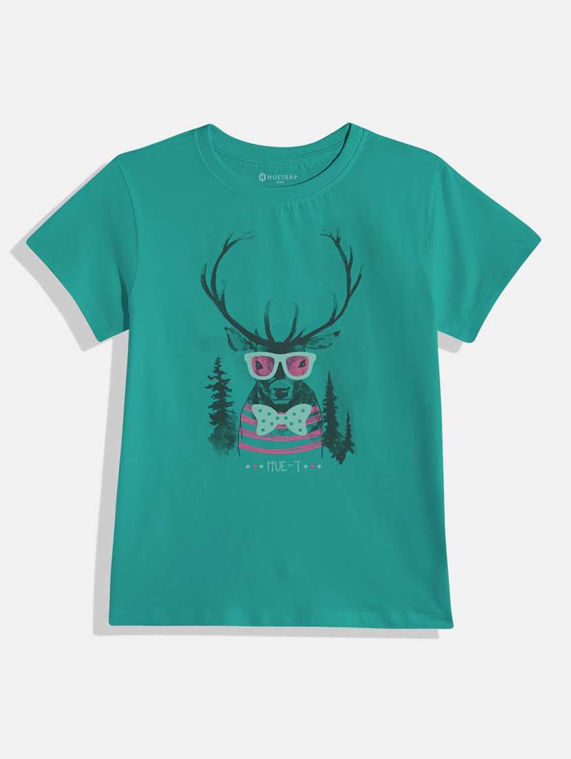 kids front print round neck tee