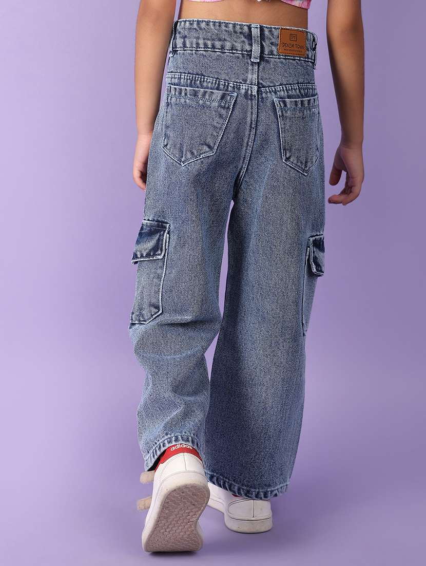 girls blue denim plain jeans - 21168649 -  Standard Image - 3