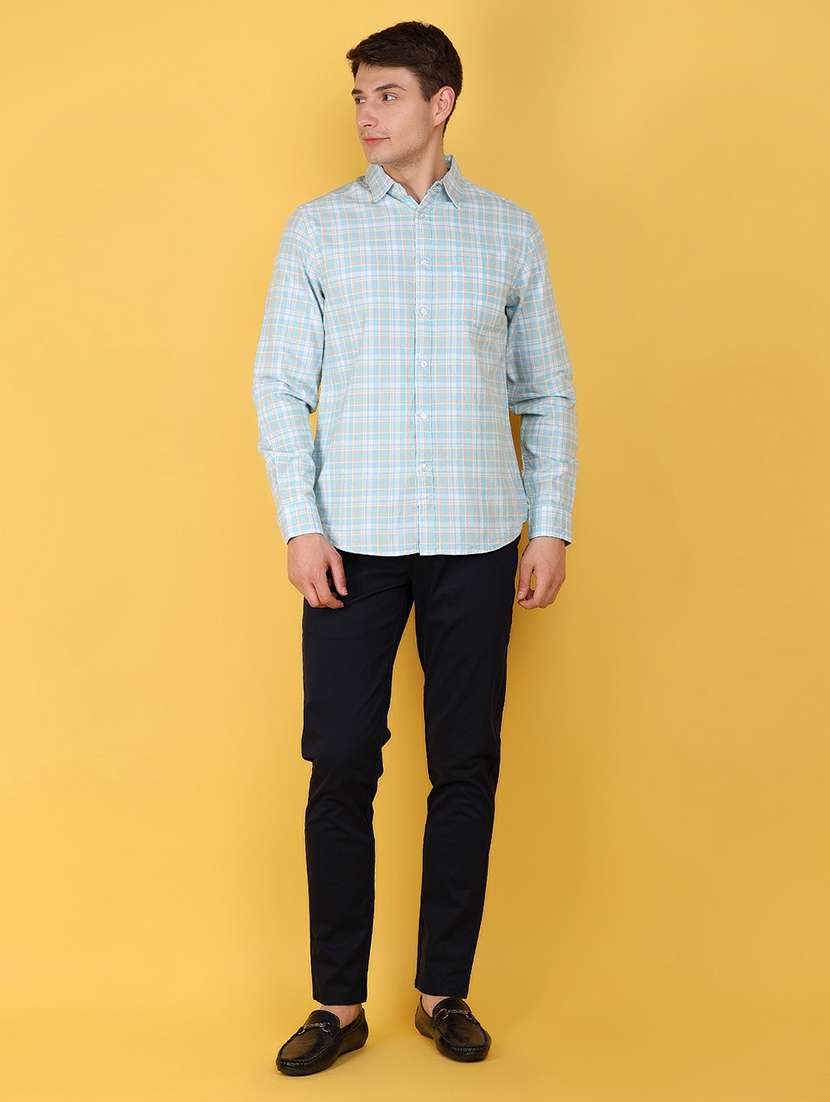 navy blue cotton blend formal trouser - 21168842 -  Standard Image - 3