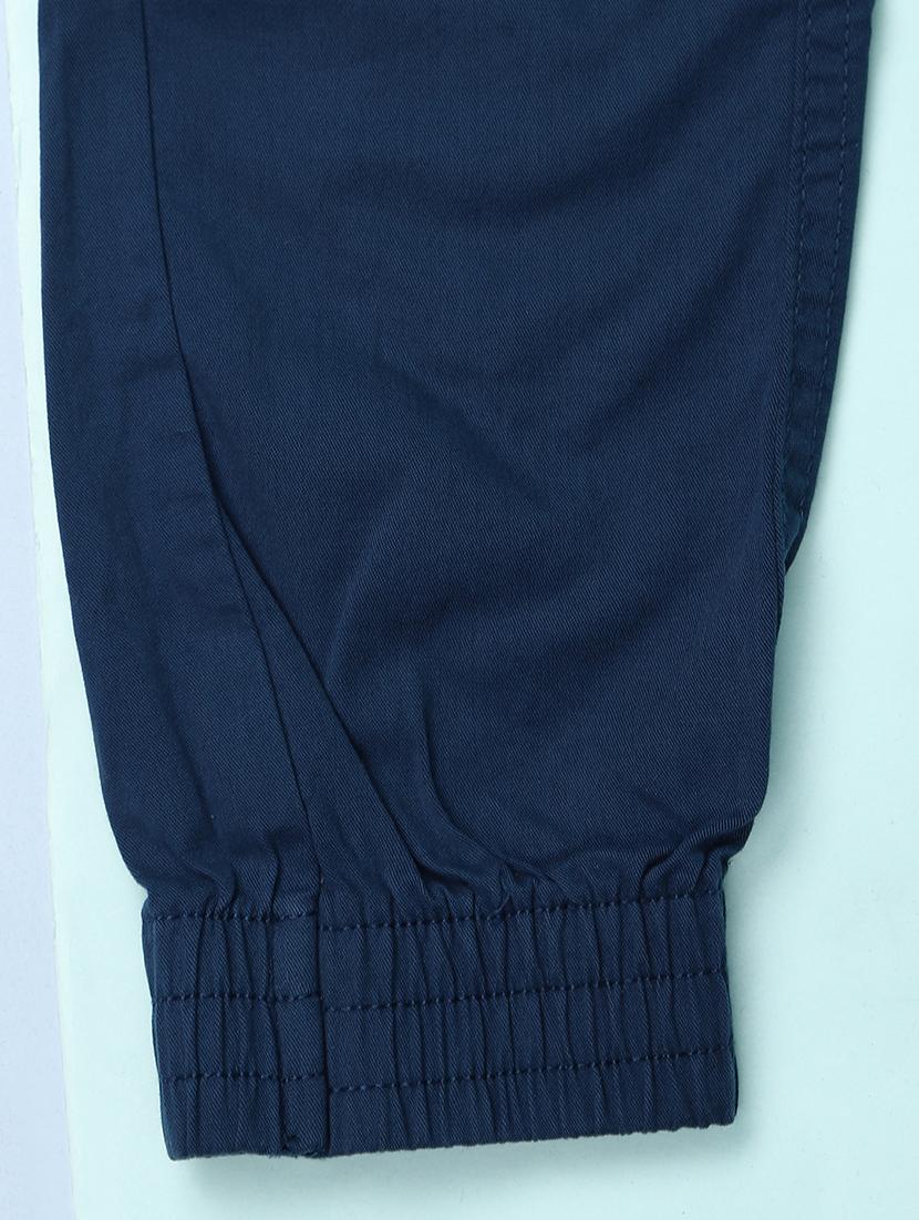 kids navy blue cotton jogger trouser - 21168877 - Standard Image - 3