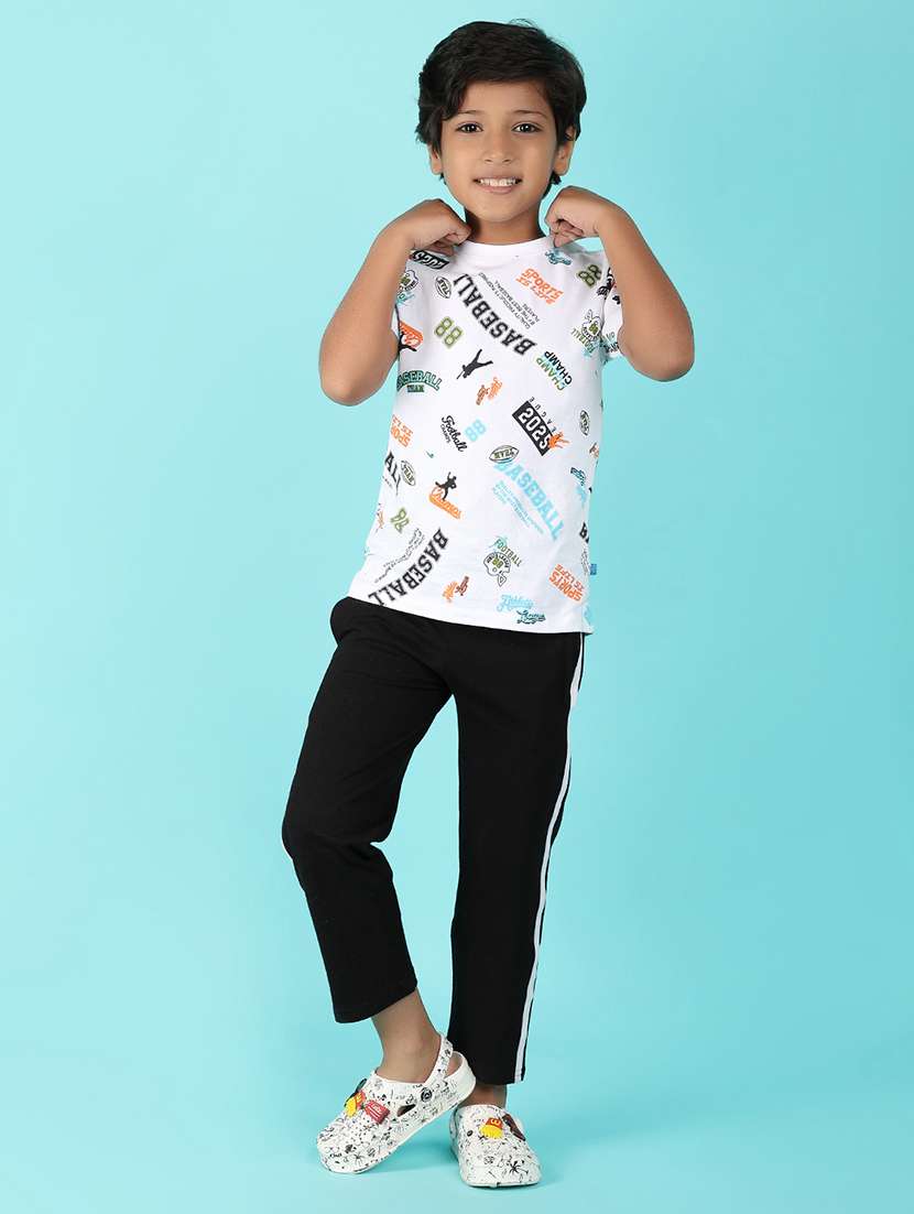 boys black side taped track pants - 21168887 -  Standard Image - 5