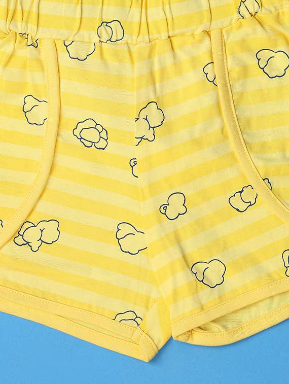 girls yellow printed shorts set - 21168928 -  Standard Image - 3