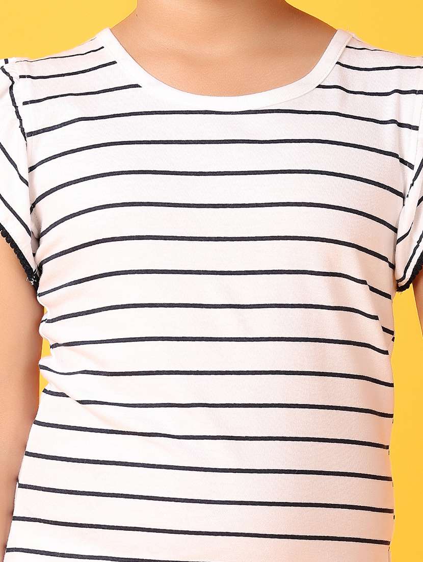 girls white stripes shorts set - 21168929 -  Standard Image - 5