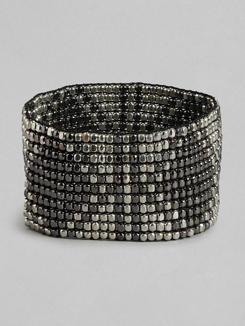silver metal cuffs bracelet - 21169981 - Standard Image - 0