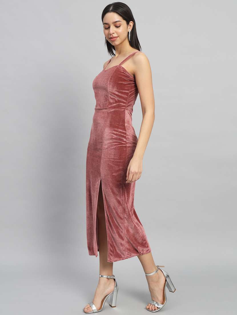 women solid sweatheart neck bodycon dress - 21170073 - Standard Image - 3