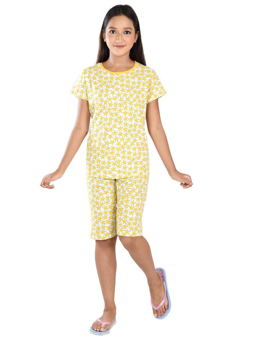 girls printed cotton capri nightwear set - 21170124 -  Zoom Image - 0