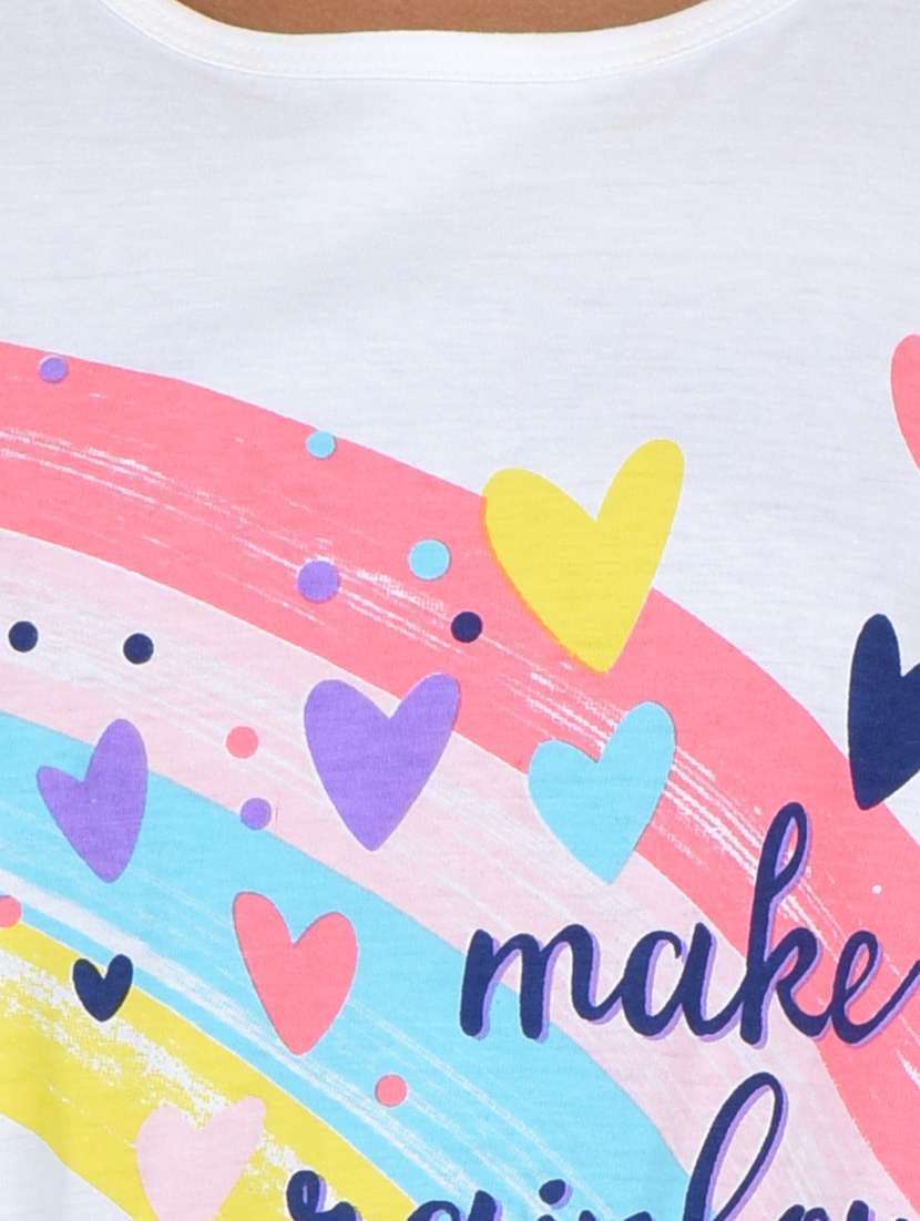 girls printed cotton capri nightwear set - 21170125 -  Standard Image - 3