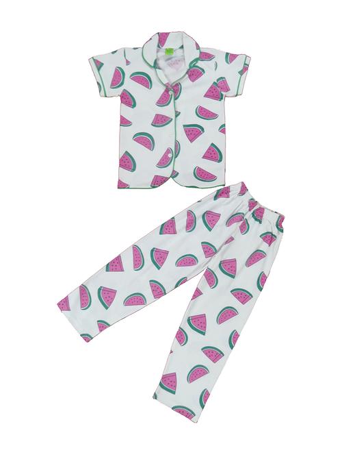 girls printed cotton pyjama nightwear set - 21170139 - Standard Image - 0