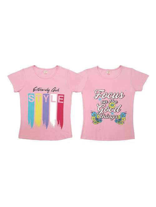 girls pack of 2 cotton tees - 21170169 - Standard Image - 0