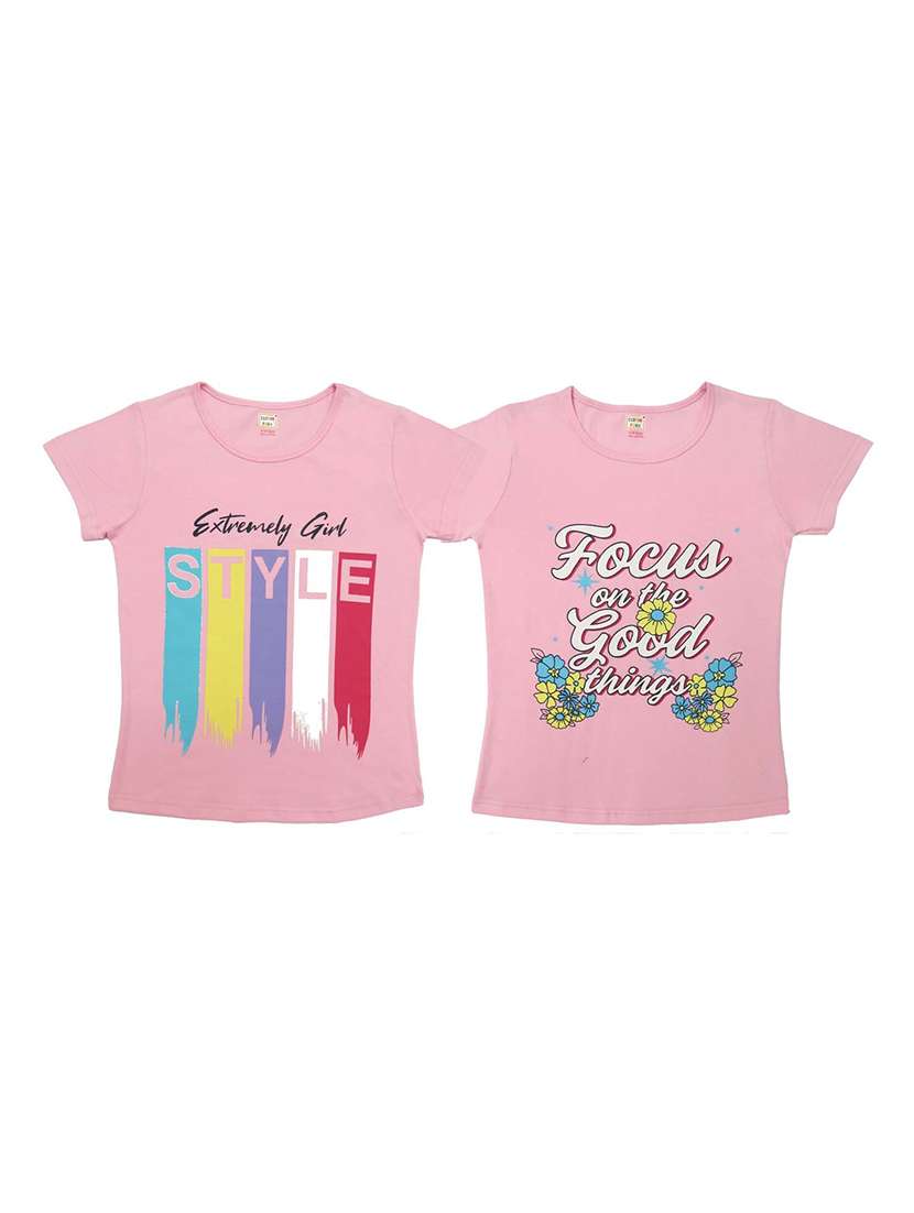 girls pack of 2 cotton tees - 21170169 - Zoom Image - 0