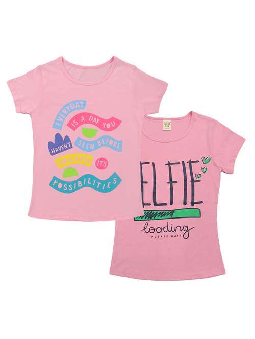 girls pack of 2 cotton tees - 21170173 - Standard Image - 0
