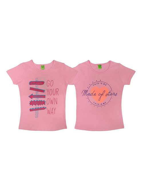 girls pack of 2 cotton tees - 21170176 -  Standard Image - 0