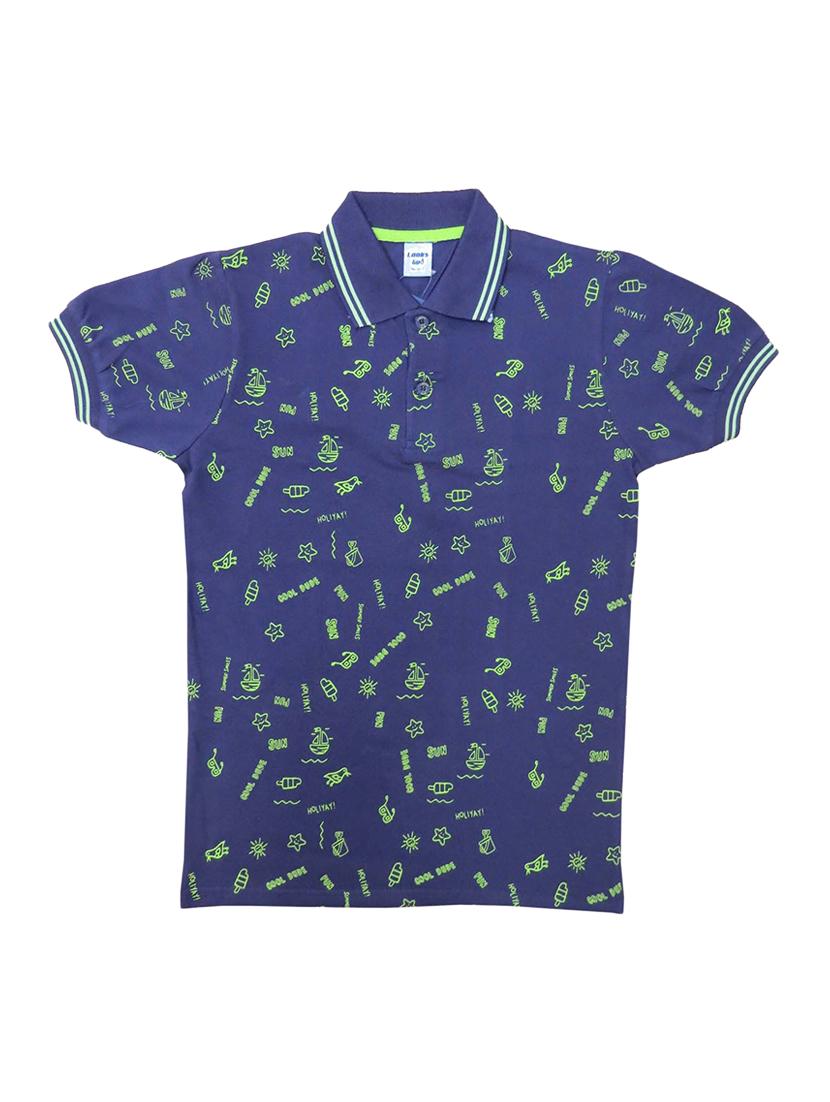 boys printed cotton polo t-shirt - 21170276 - Zoom Image - 0