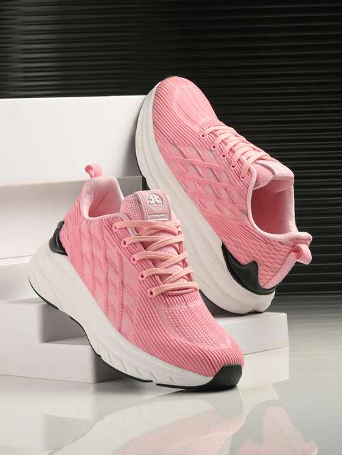 pink flyknit laceup sports shoes - 21170449 -  Standard Image - 0