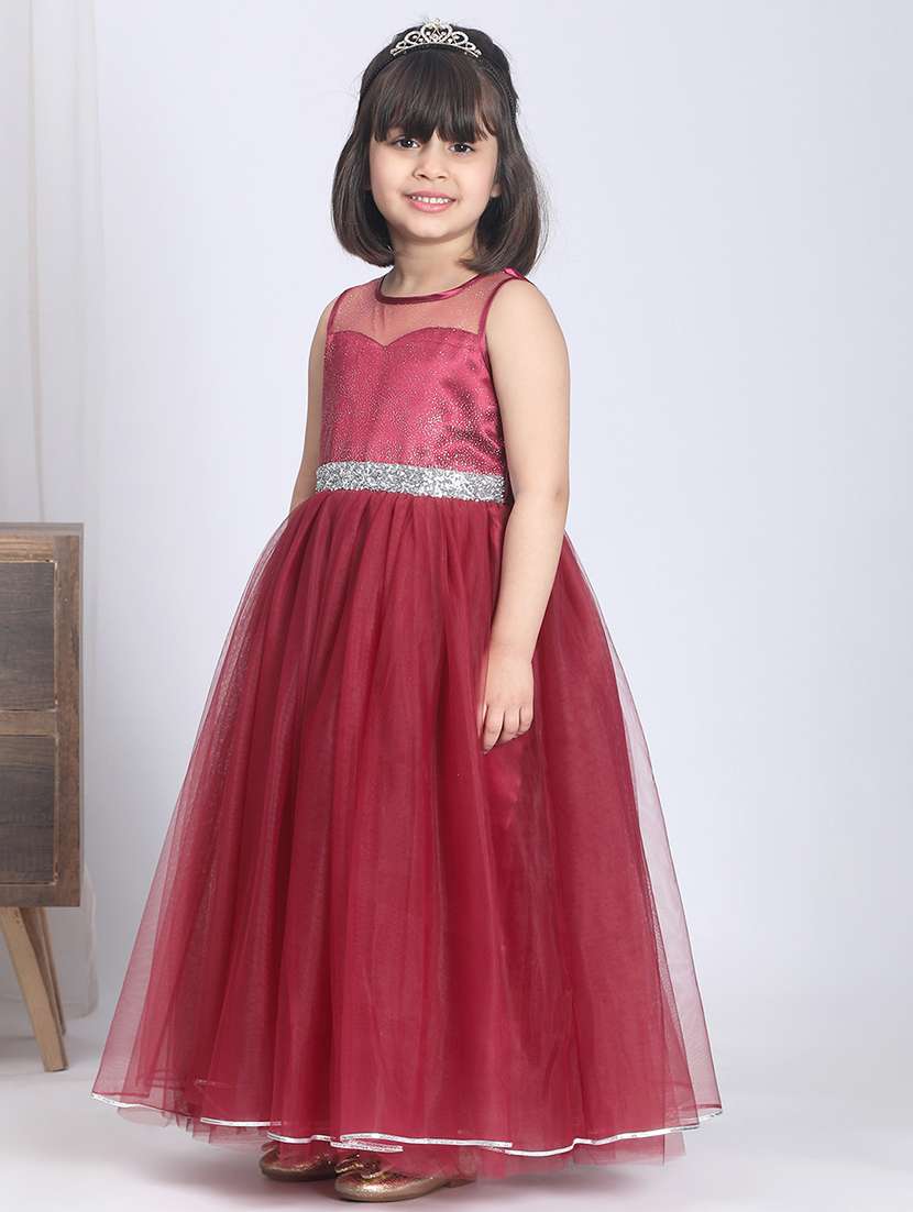 girls round neck net frock - 21170514 -  Standard Image - 3