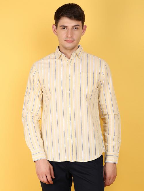 men yellow regular fit collared casual shirt - 21172005 - Standard Image - 0