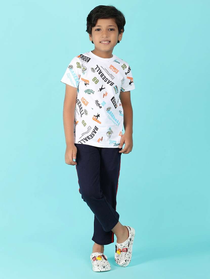 boys navy blue side taped track pants - 21172054 -  Standard Image - 5