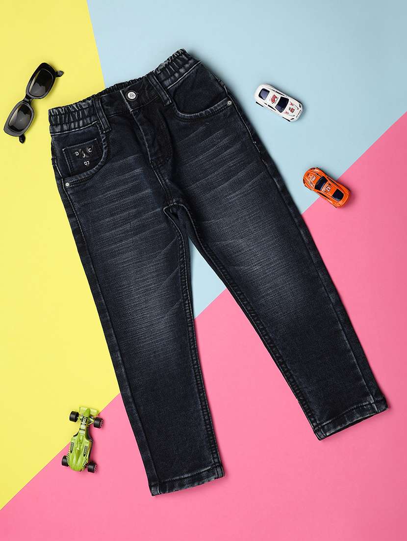 boys mid rise plain jeans - 21172057 -  Zoom Image - 0