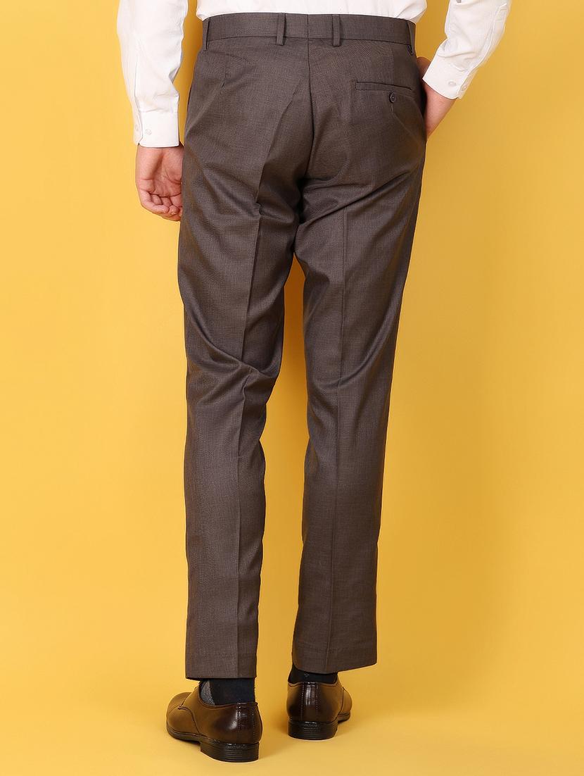 men mid rise cotton flat front formal trouser - 21172058 - Standard Image - 3