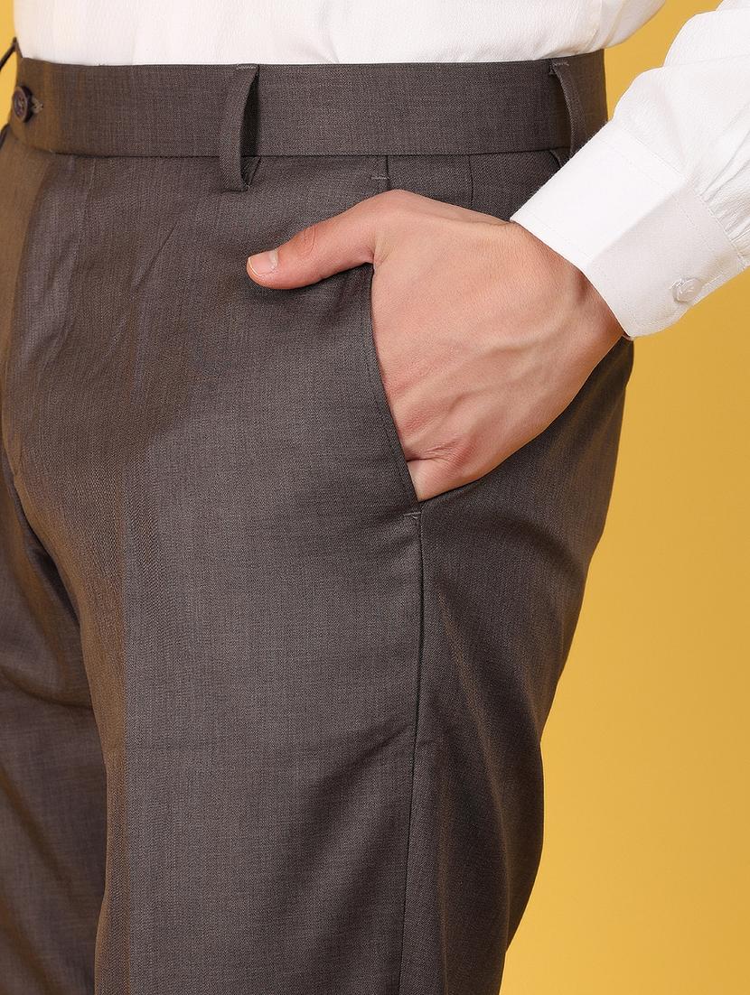 men mid rise cotton flat front formal trouser - 21172058 - Standard Image - 5