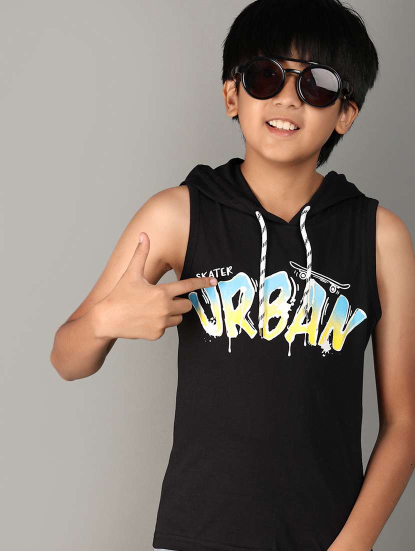 boys black cotton vest - 21172064 -  Standard Image - 3