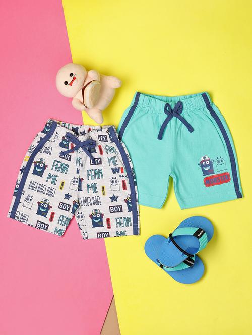set of 2 kids multi colored cotton shorts - 21172341 - Standard Image - 0