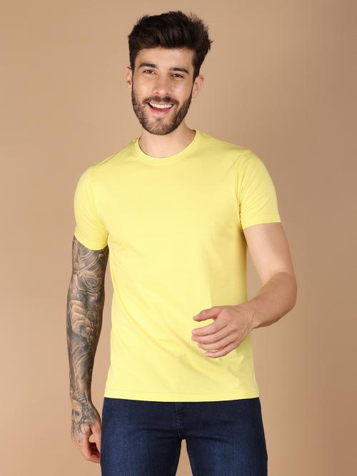 yellow cotton front print tshirt - 21172389 - Standard Image - 0