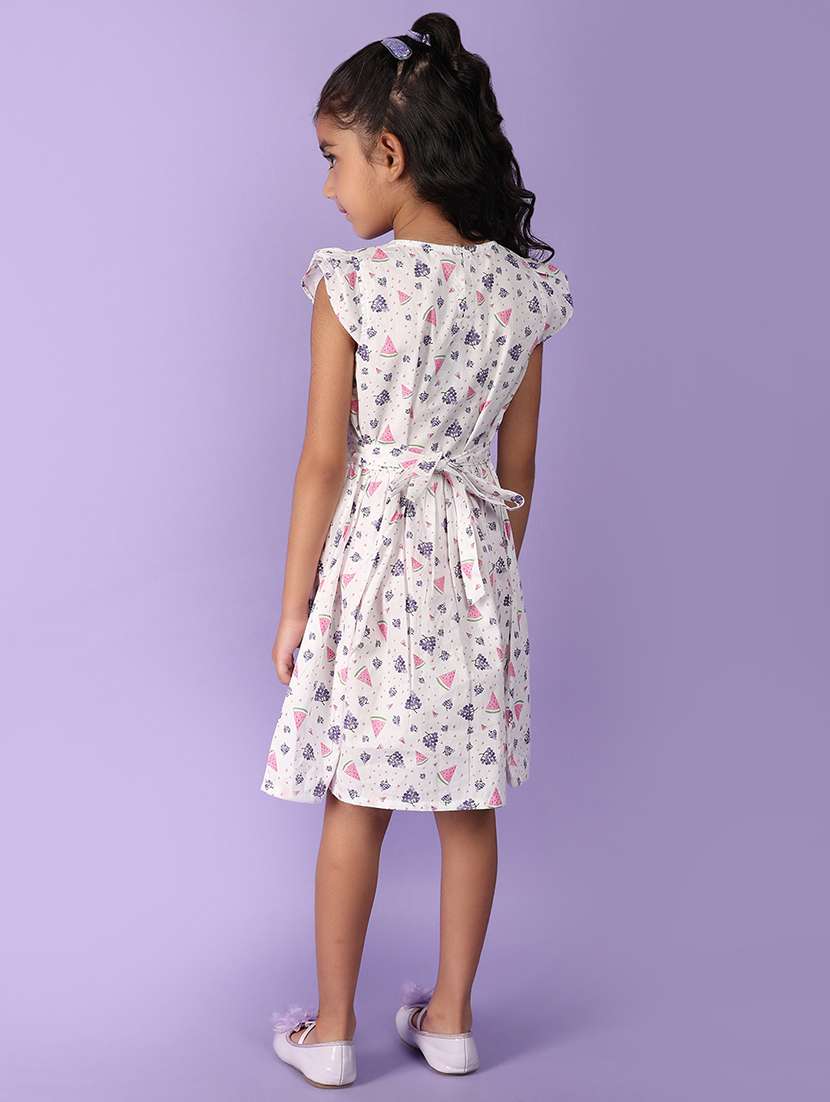 girls printed round neck frock - 21172395 -  Standard Image - 3