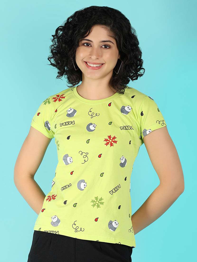 women green cotton regular t-shirt