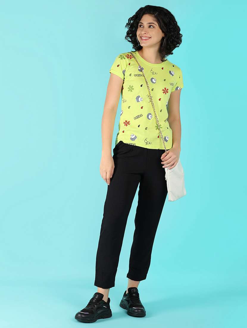 women green cotton regular t-shirt - 21172450 -  Standard Image - 5