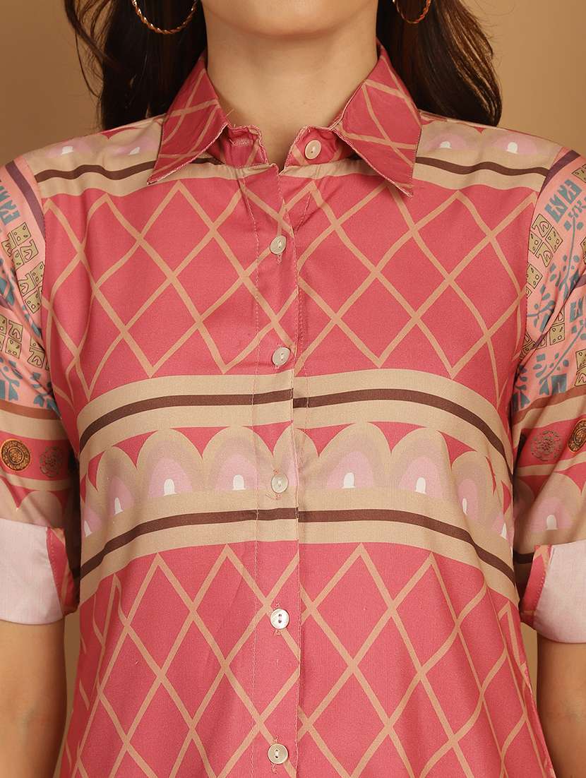 pink viscose top and trouser co-ord set - 21172607 -  Standard Image - 5