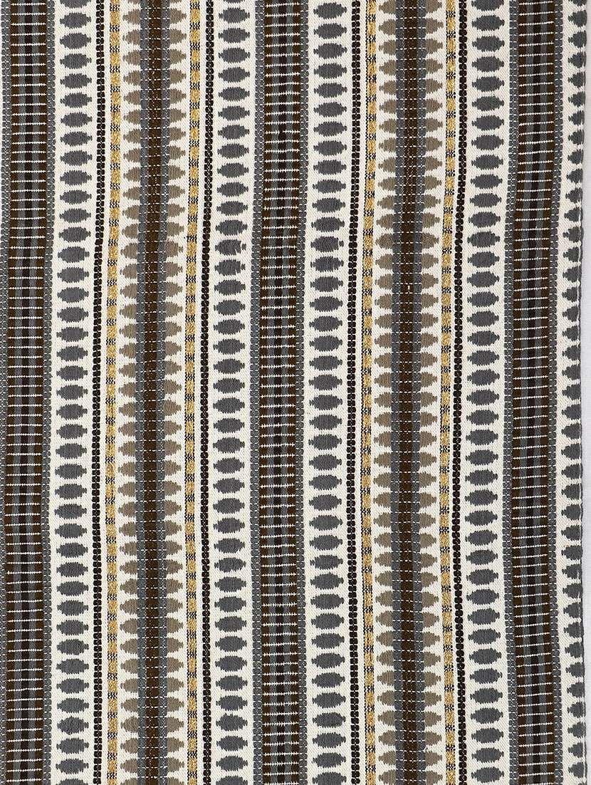mezposh stave grey, white & multi striped  cotton acrylic table runner (6 seater) - 21172671 -  Standard Image - 5