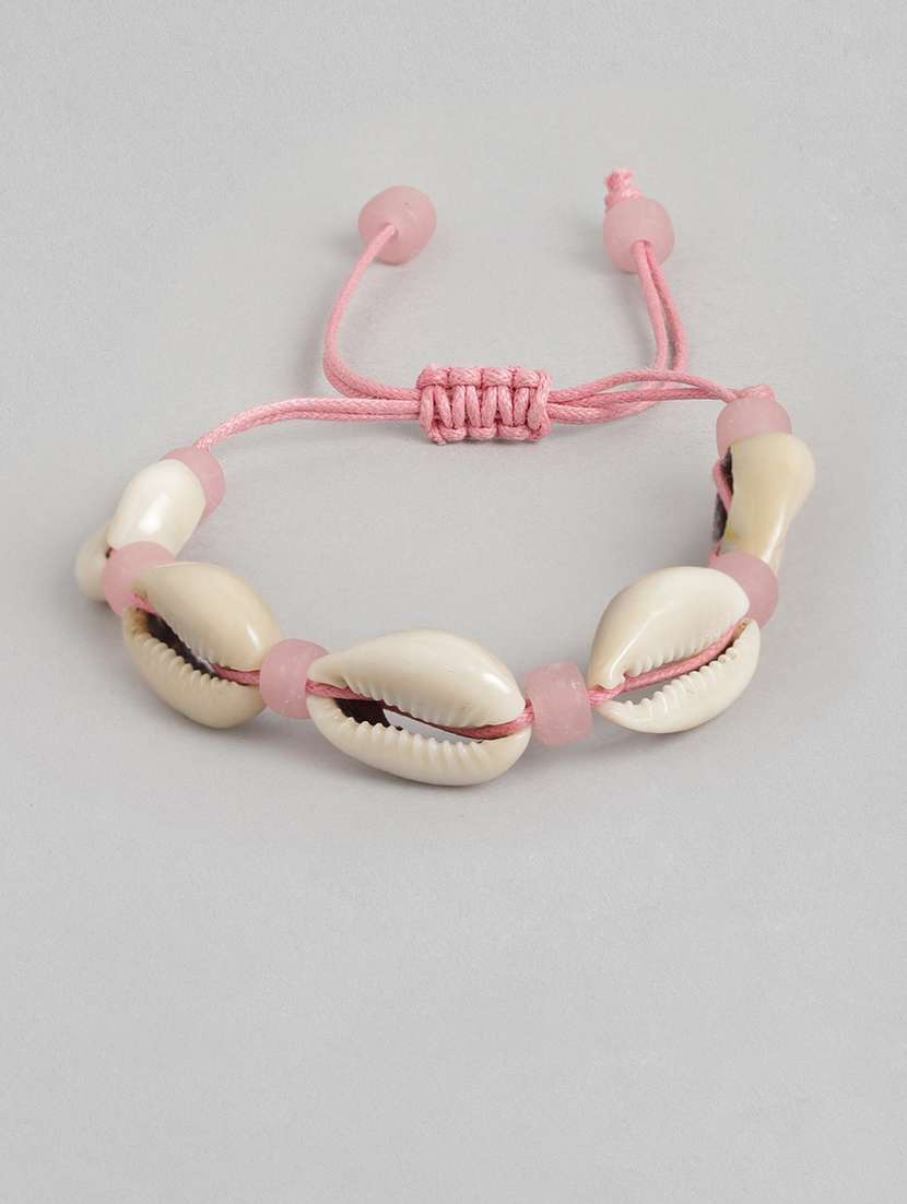 pink metal beaded bracelet