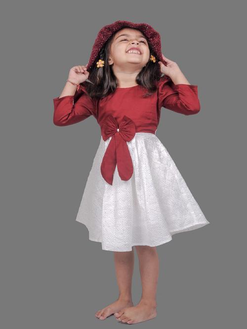 maroon cotton frock - 21173280 - Standard Image - 0