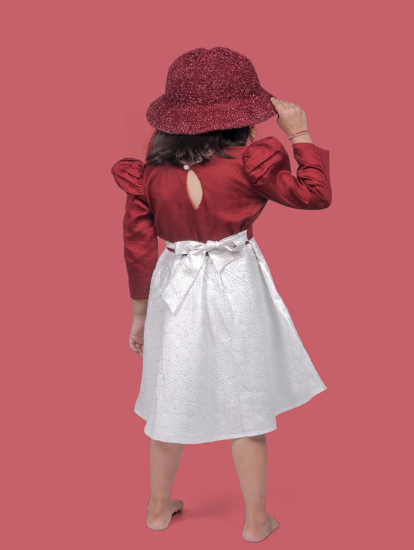 maroon cotton frock - 21173280 - Standard Image - 3