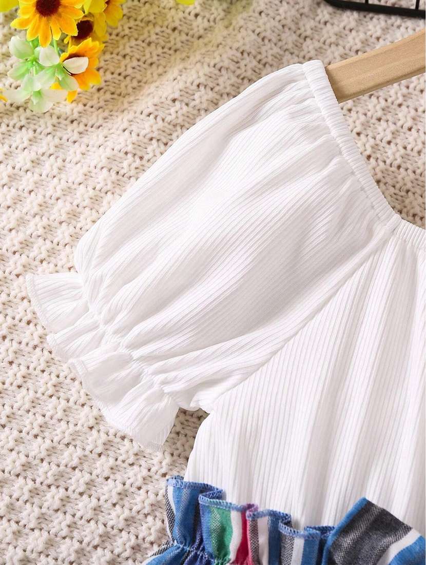girls white polyester frock - 21173292 - Standard Image - 3