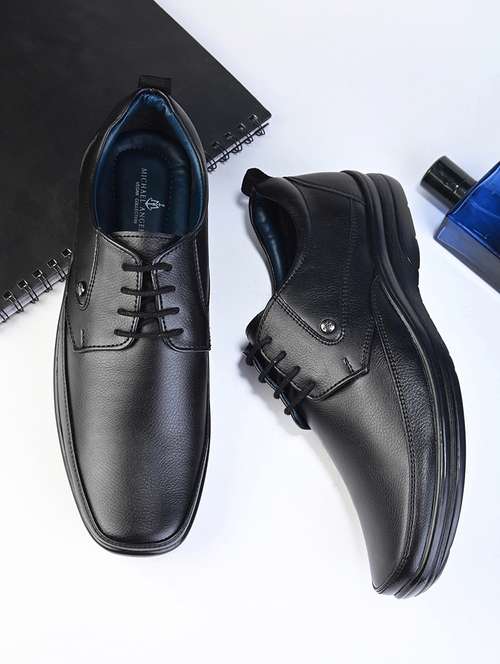 black pu laceup derbies - 21173334 - Standard Image - 0