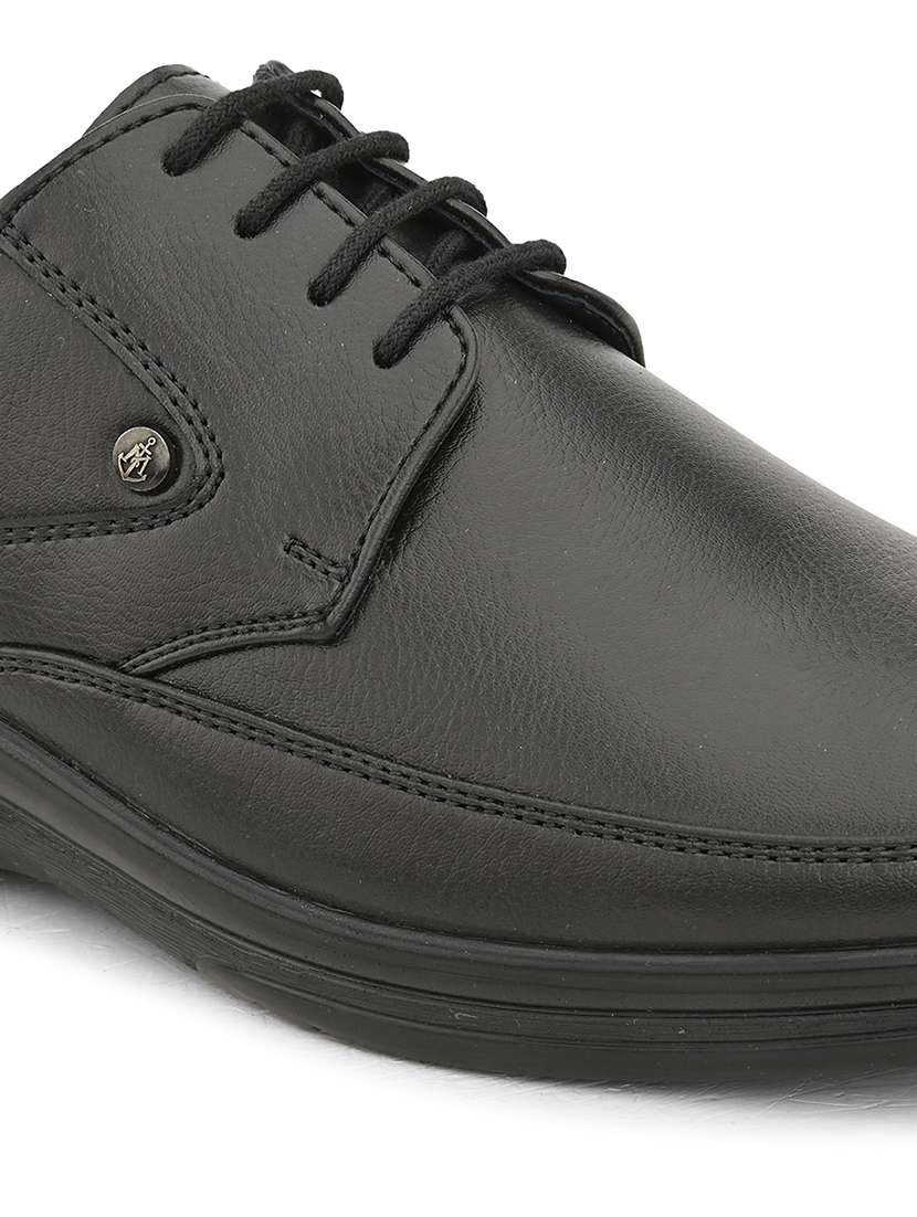 black pu laceup derbies - 21173334 - Standard Image - 5