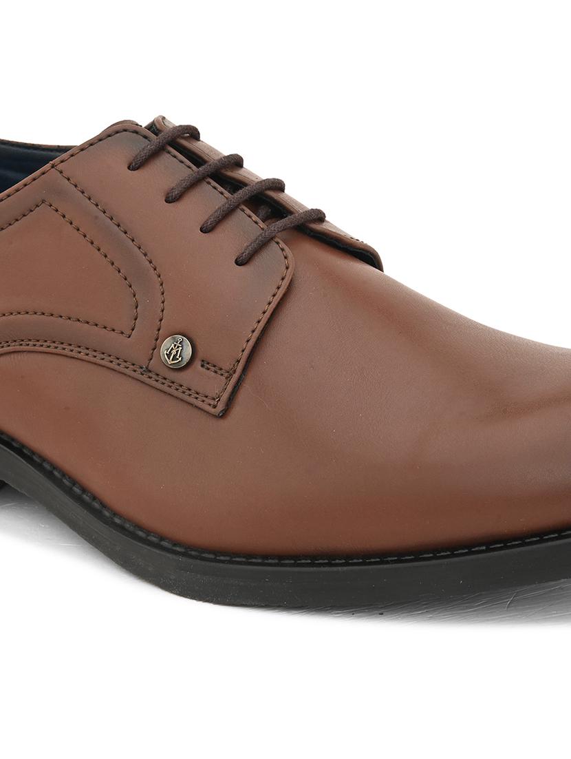 tan pvc laceup derbies - 21173337 - Standard Image - 5