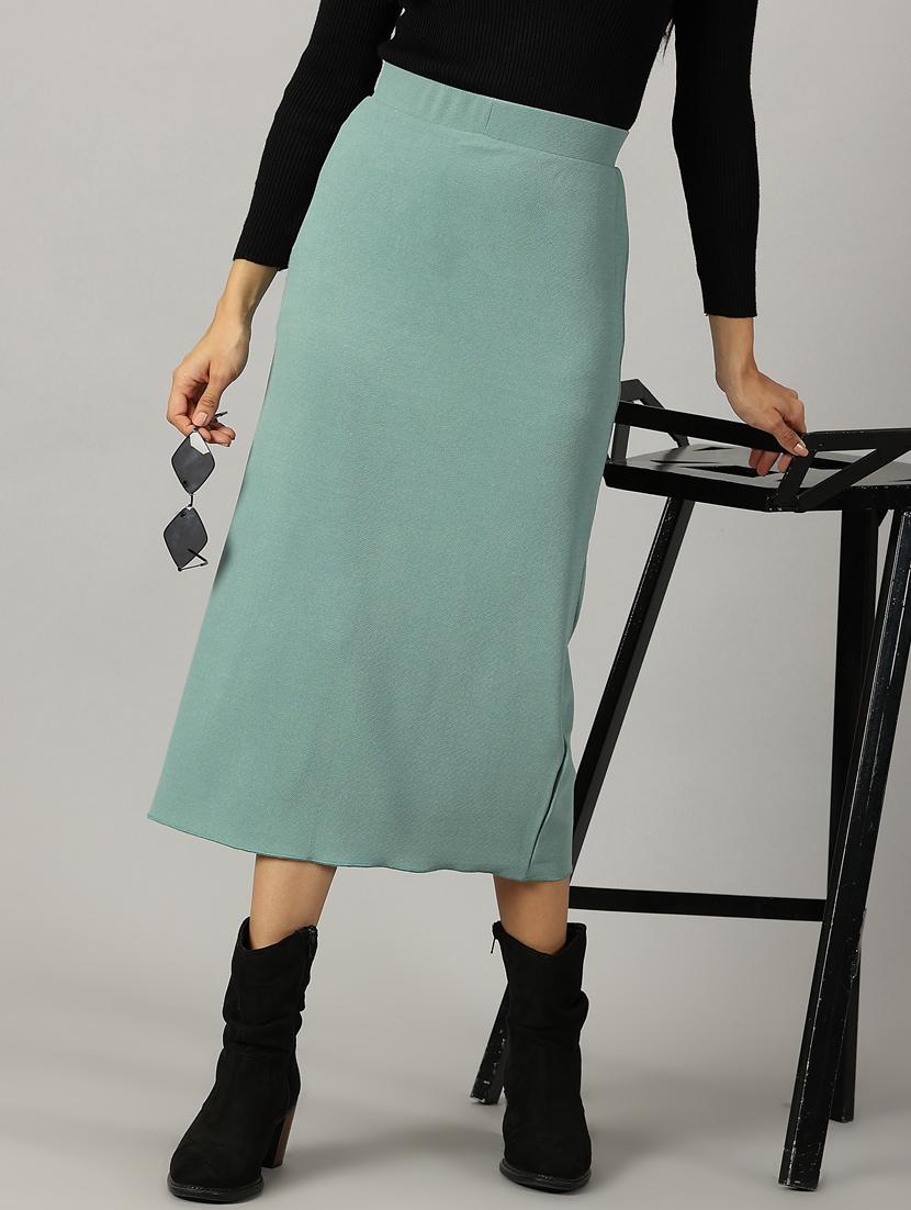 green polyester pencil skirt - 21173475 -  Zoom Image - 0
