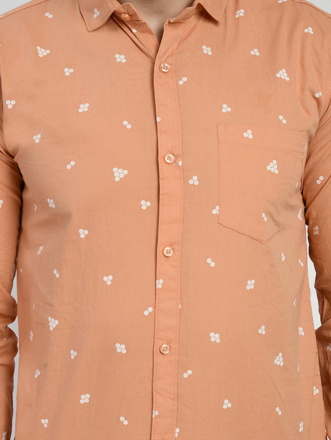 orange printed casual shirt - 21173867 - Standard Image - 5