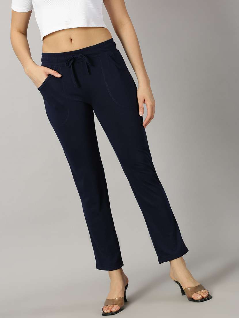 navy blue polyester track pant - 21173879 -  Zoom Image - 0