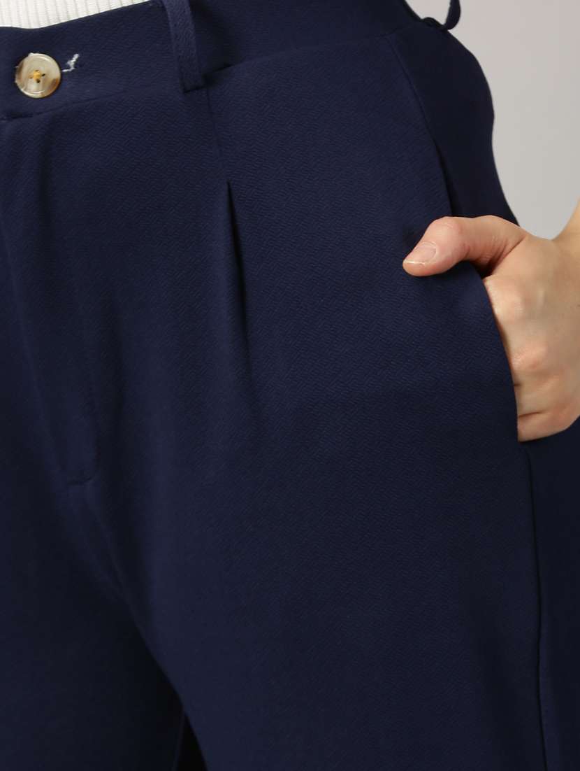 navy blue polyester bootcut trouser - 21173891 -  Standard Image - 5