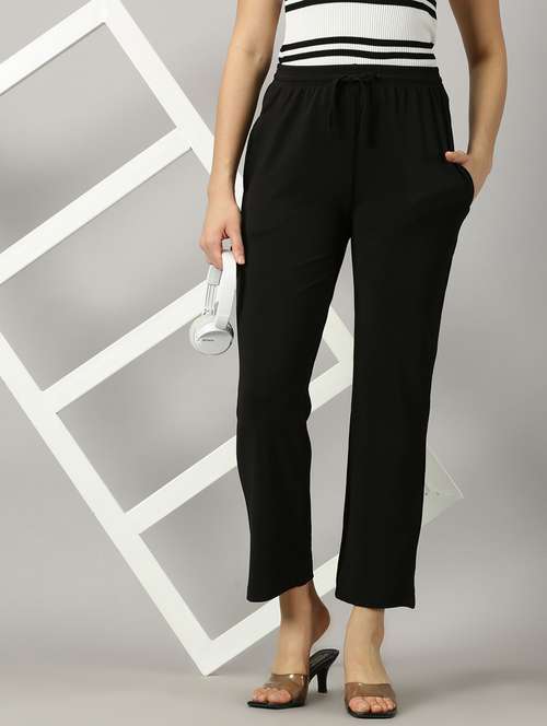 women solids flat front trousers trousers - 21173908 - Standard Image - 0