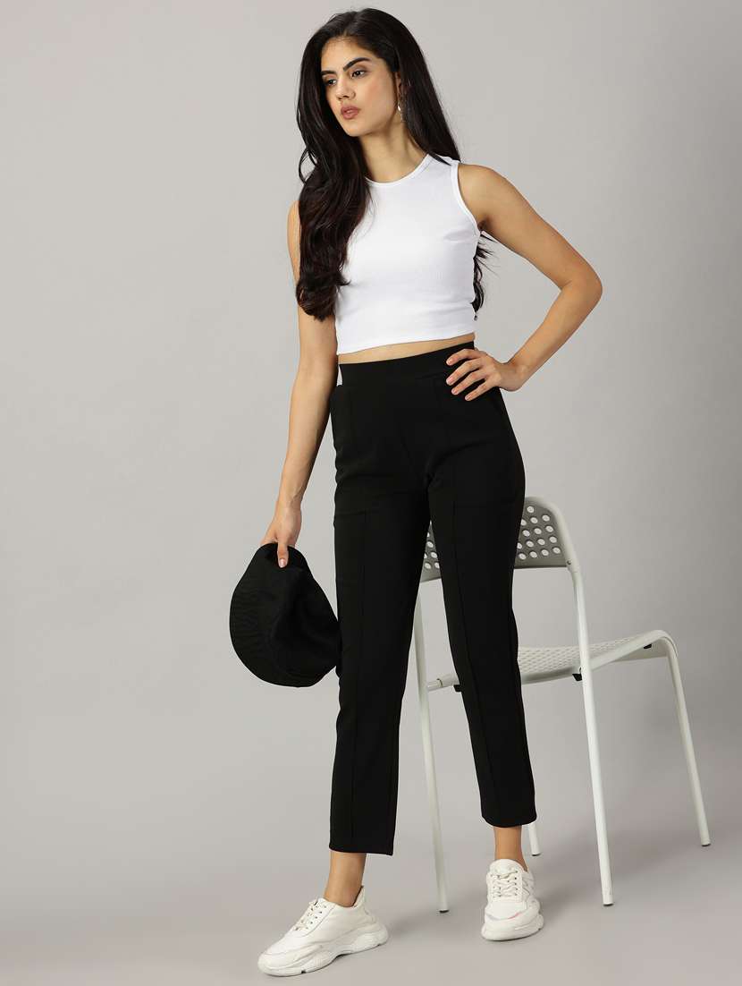 Women Solids Skinny Fit Chinos Trousers - 21173916 -  Standard Image - 3