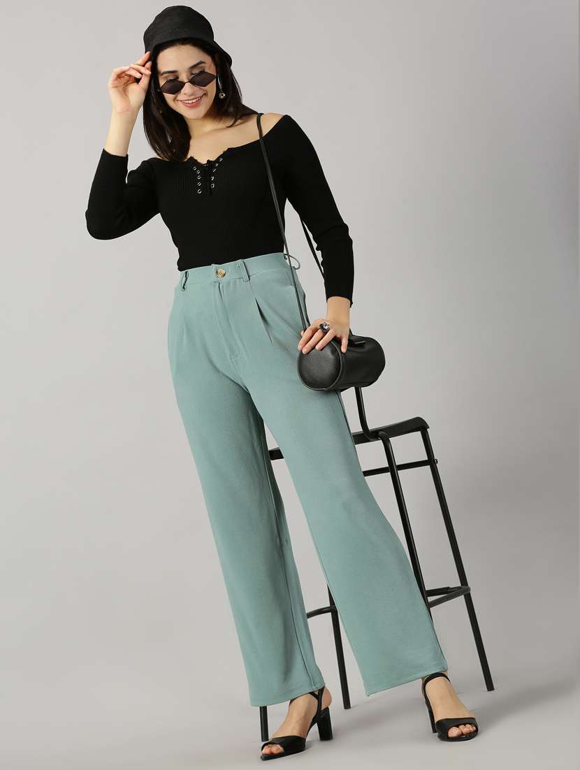 women solids wide leg trousers - 21173929 - Standard Image - 3