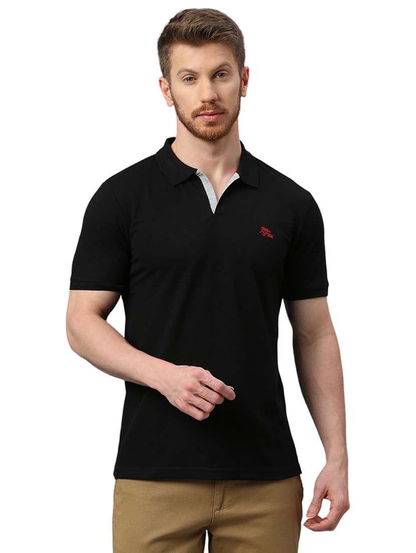 men plain polo neck t-shirt - 21174560 - Zoom Image - 0