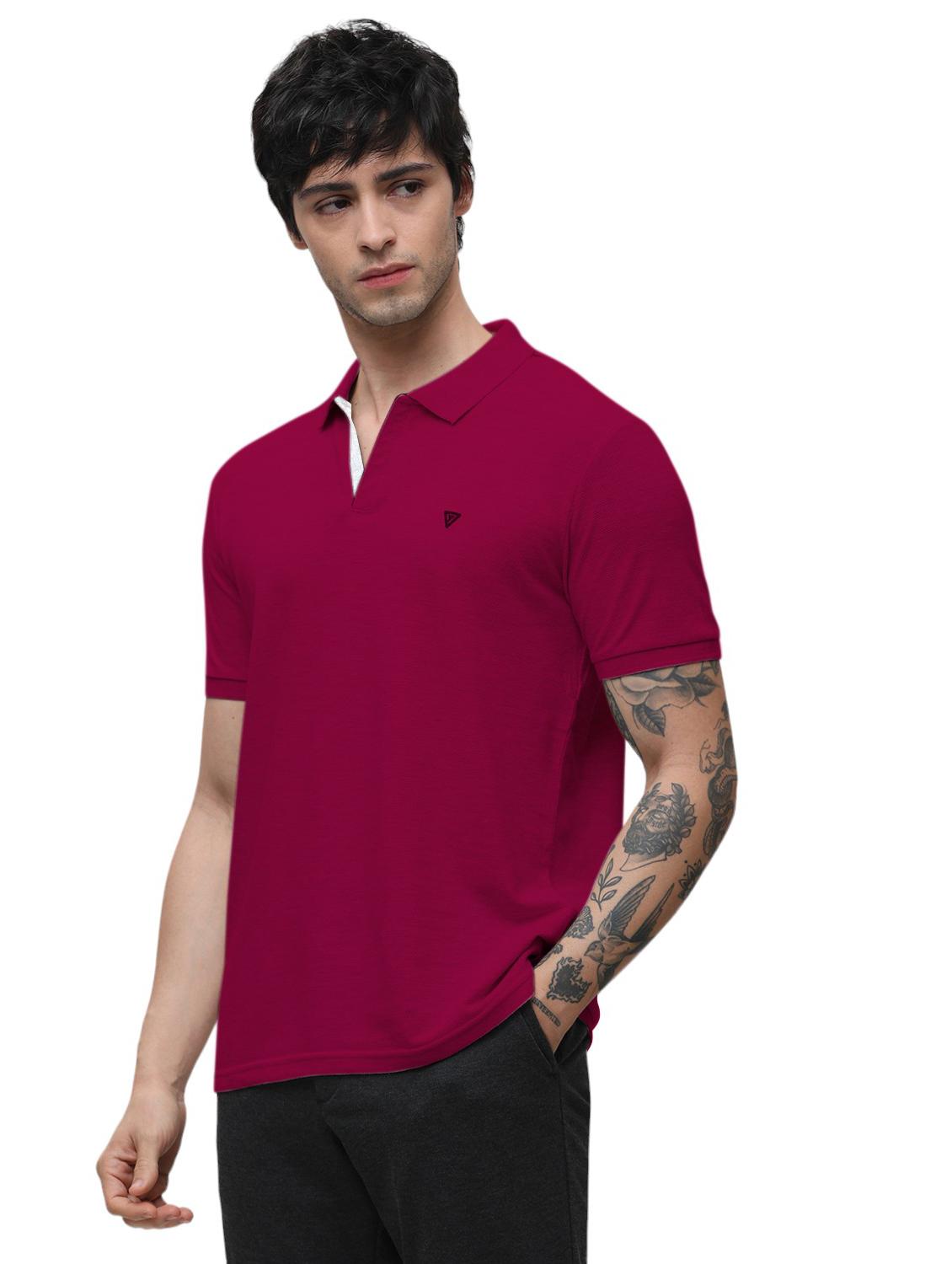 men plain polo neck t-shirt